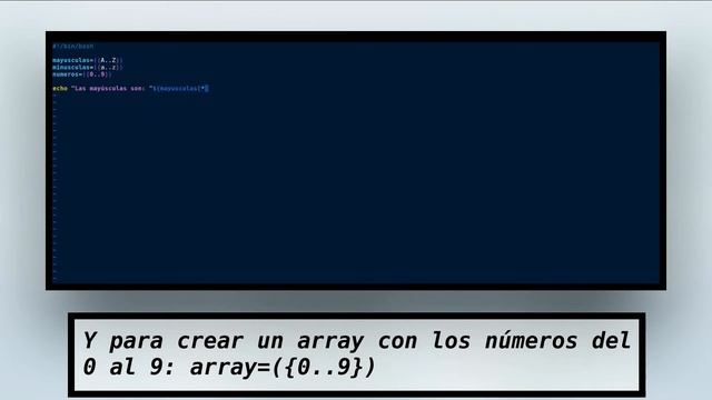 Generar arrays con un rango en shell script смотреть онлайн