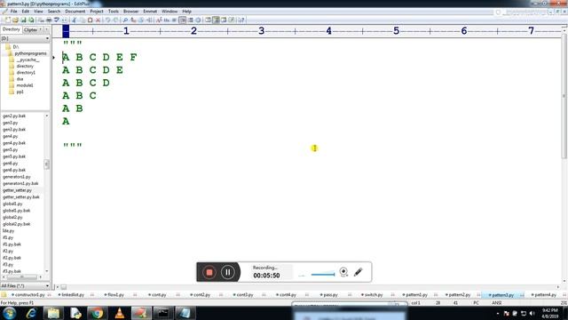 Python 33 | Pattern Program | use of for each Loop | Python in Hindi смотреть онлайн