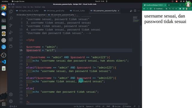 Belajar PHP#23 : Logika Else If Username dan Password смотреть онлайн