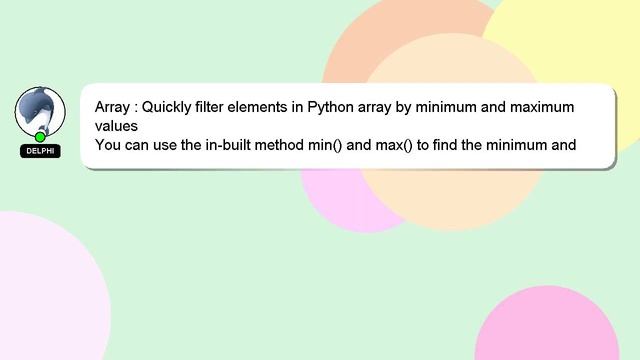 Array : Quickly filter elements in Python array by minimum and maximum values смотреть онлайн