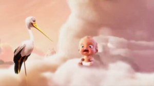 Футаж Аист приносит ребенка   вырезка из мультика для вашего видеомонтажа   скачать