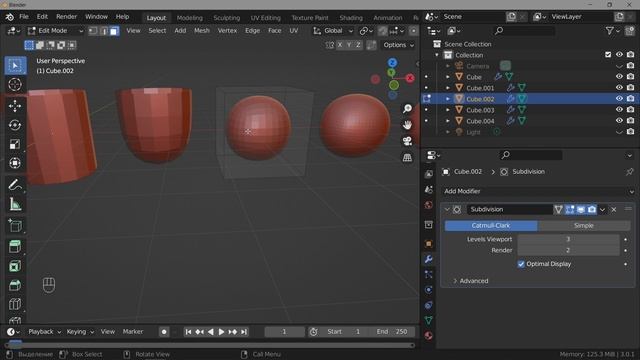 Blender. Subdivision Surface ("Сабдив") смотреть онлайн