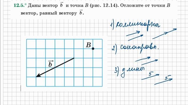 Понятие вектора. Геометрия 9кл. Мерзляк № 12.5 смотреть онлайн