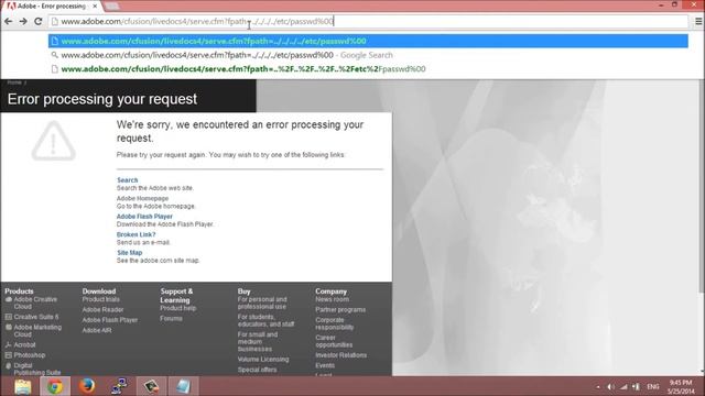 Adobe LFI Vulnerability смотреть онлайн