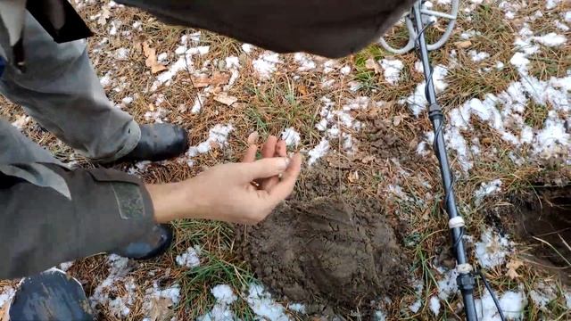 Коп в зимнем лесу с металлоискателем Квазар F3 смотреть онлайн