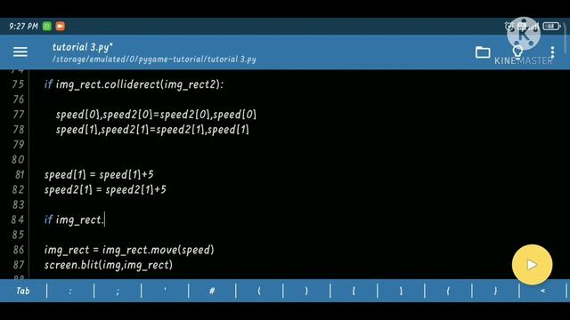 part 3 | Python pygame using Pydroid | game development | collision | transform | gravity |friction смотреть онлайн