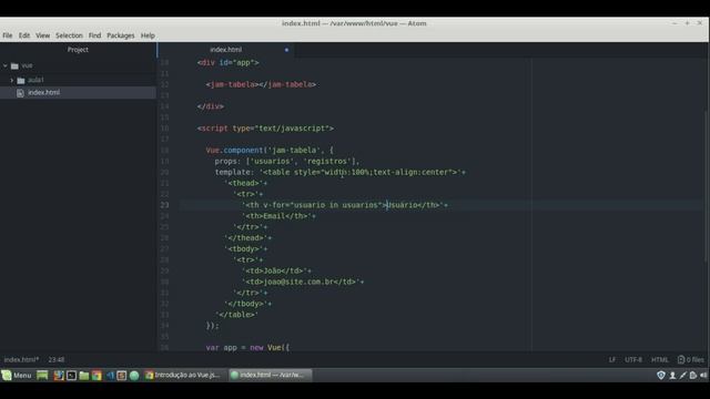 Vue.js - Componente - Tabelas смотреть онлайн