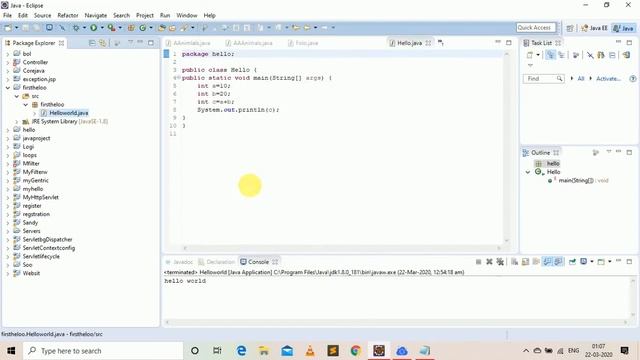 First Program | Hello World | Java Tutorial by using eclipse IDE смотреть онлайн