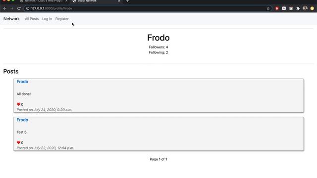 Project 4: Network - Web Programming with Python and Javascript смотреть онлайн