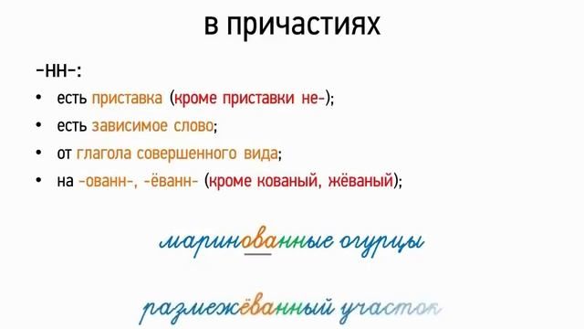 Правописание Н, НН в причастиях 7 класс, видеоурок презентация смотреть онлайн