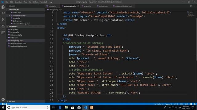 How To Use PHP String Manipulation Functions | Trevoir Williams смотреть онлайн