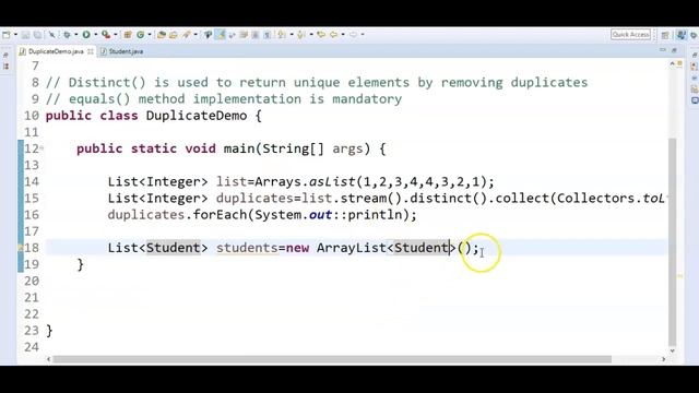 java 8 tutorial : java 8 stream distinct with example смотреть онлайн