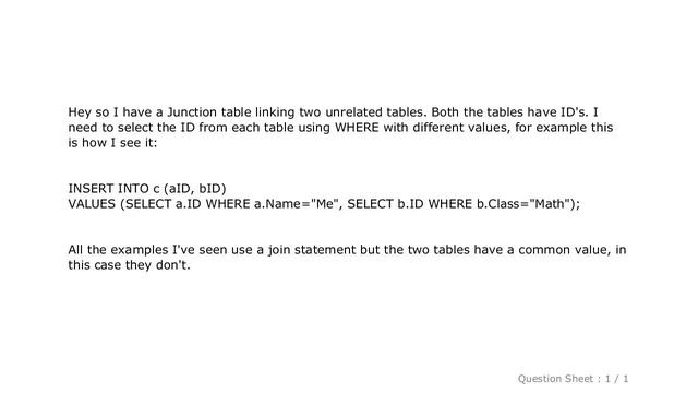 MySQL : INSERT INTO Table from multiple tables смотреть онлайн