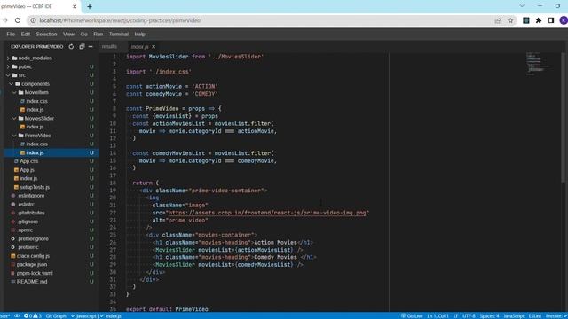 CODING PRACTICE 40 | PRIME VIDEO | REACT JS | CCBP 4.O | CCBP смотреть онлайн