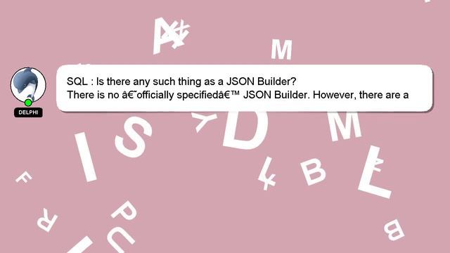 SQL : Is there any such thing as a JSON Builder? смотреть онлайн