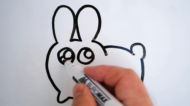 How to Draw Cute Bunny Very easy / Whiteboard drawing EZ смотреть онлайн