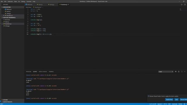 Javascript Numbers how addition with string will work смотреть онлайн