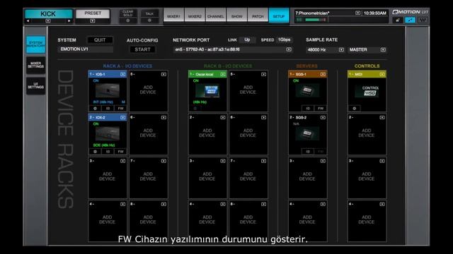 eMotion LV1 Eğitim Video: 1.2 Setup Ekranı Giriş Çıkış Cihazlarının Yapılandırması смотреть онлайн