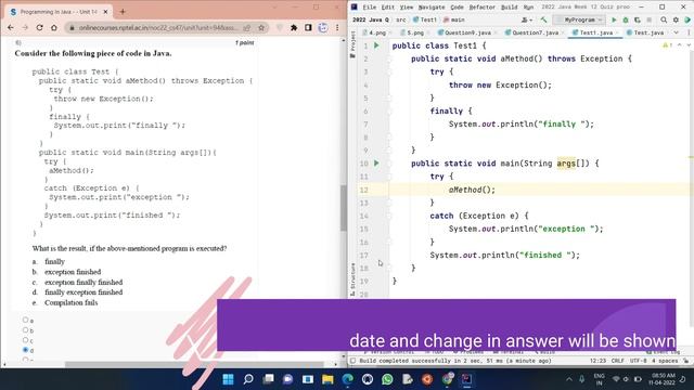 NPTEL Programming in Java Week 12 Quiz answers with detailed proof of each answer смотреть онлайн
