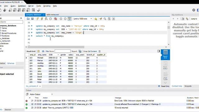 SQL UPDATE query to update columns with WHERE & AND conditions & with multiple columns data. смотреть онлайн