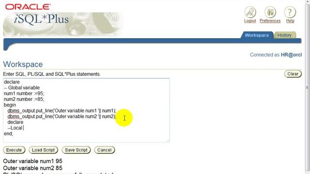 Oracle 10g PL SQL Class 5-Variable Scope смотреть онлайн