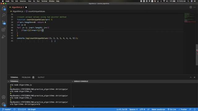 Count Unique Values using two pointer method in Javascript #countUniqueValues #Javascript смотреть онлайн