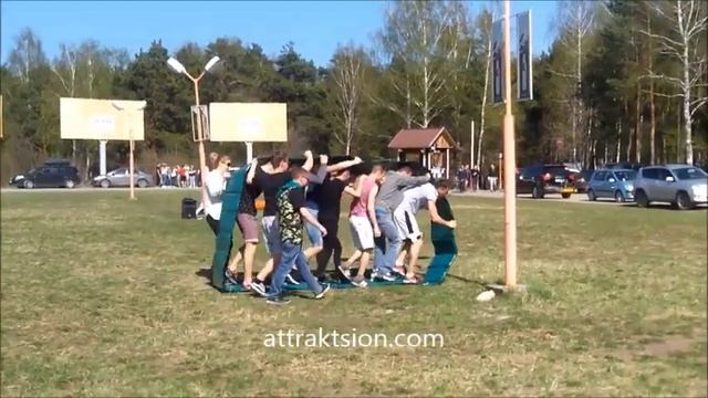 Командный аттракцион "Гусеница" -аттракцион для тимбилдинга и веселых стартов смотреть онлайн