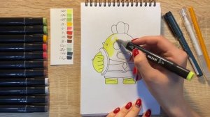Как нарисовать Спайка карандашом и скетч маркерами | Рисунок для детей, поэтапно и легко