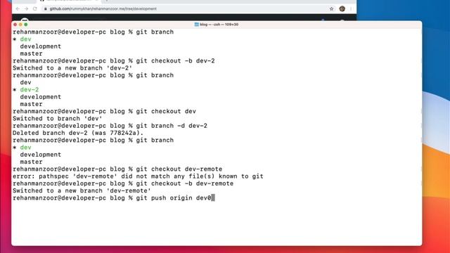 Delete git branch from local & remote смотреть онлайн