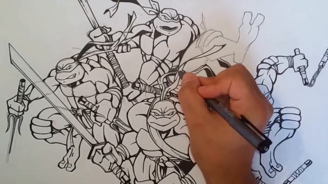 Drawing The Teenage Mutant Ninja Turtles | TolgArt смотреть онлайн