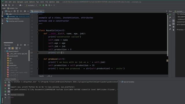 A-Level OOP: Classes, Objects, Instances, Methods, Attributes, Constructors смотреть онлайн