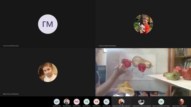 Дистанционные занятия. Овощной натюрморт. Акварель медовая. смотреть онлайн