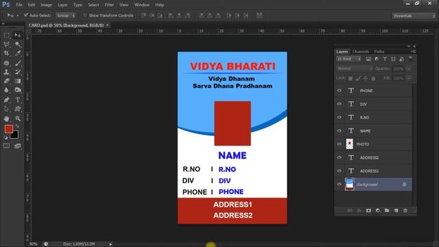 Auto Create 1000s of custom designs using variables in photoshop | 100s of ID cards in Minutes смотреть онлайн
