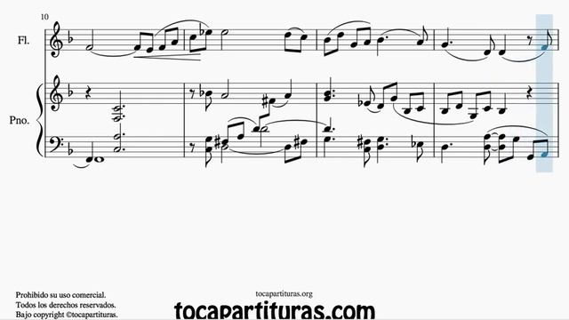 Traumerei by Schumann Duet Sheet Music for Flute Melody + Piano Accompaniment смотреть онлайн
