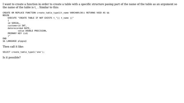 Databases: Postgresql function to create table (2 Solutions!!) смотреть онлайн