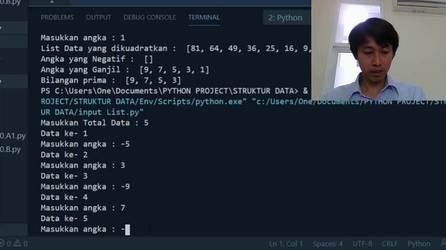 Tugas 3 Struktur Data Input Output List pada Python Kelas 20 B смотреть онлайн