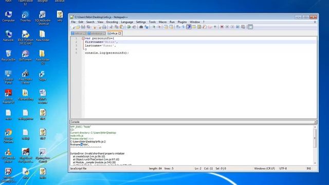 Node.js in Notepad++ ( First Lesson) смотреть онлайн