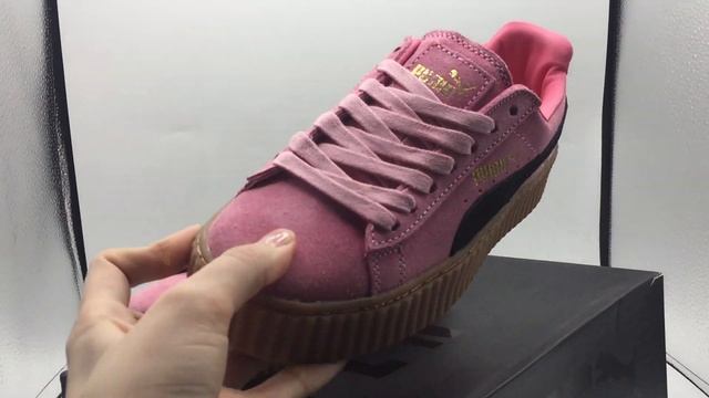 Кроссовки Puma Rihanna Creeper розовые c чёрным смотреть онлайн