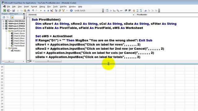 Building a Pivot Table with VBA смотреть онлайн