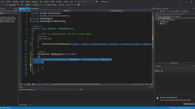 Astuce "9 : Appeler une API REST depuis Unity смотреть онлайн