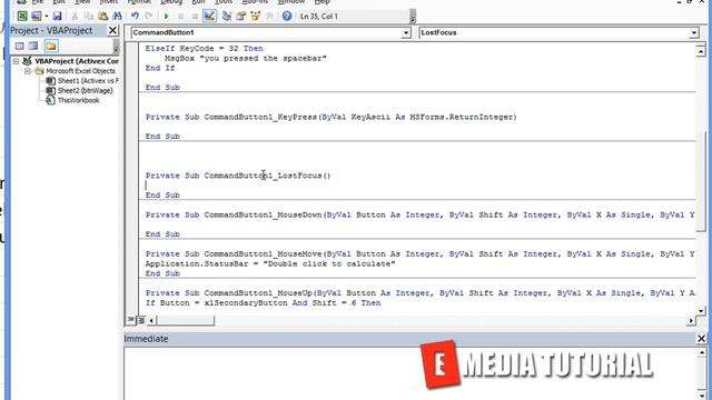 Microsoft Excel Visual Basic for Aplications VBA Tutorial 31 GotFocus and LostFocus Events ✓ смотреть онлайн