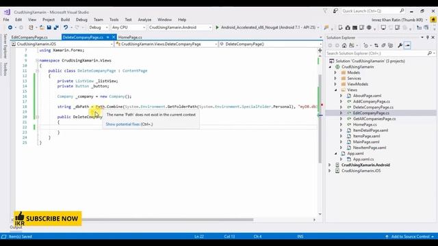Xamarin : Delete Item From Database [Delete Operation] | Part 8 смотреть онлайн