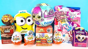 СЮРПРИЗ MIX! LOL Dance, Funko Pixar, Миньоны, Единороги, Танки, Динозавры Unboxing Kinder Surprise