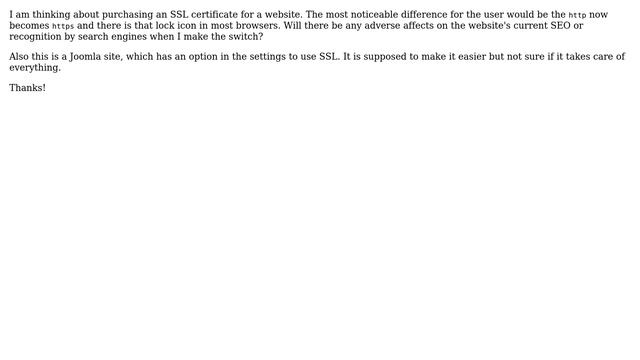 Webmasters: SEO and search result changes when switching to SSL on Joomla site? смотреть онлайн