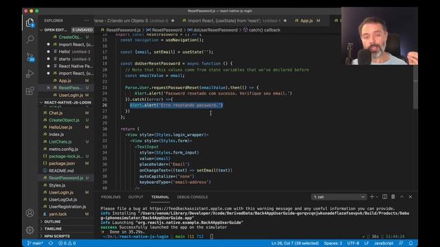 Resetando o Password de um Usuário em React Native com Parse смотреть онлайн