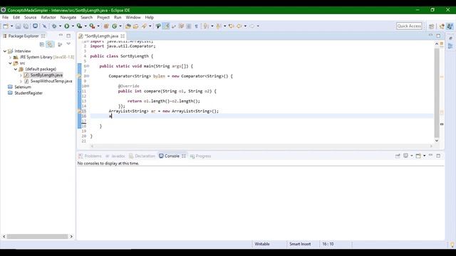 Interview Question : Sort an Array of String based on length : Comparator Class смотреть онлайн