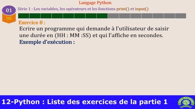 12 - Python [ Darija ] - La liste des exercices de la partie 1 смотреть онлайн