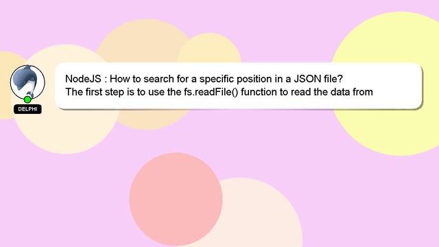 NodeJS : How to search for a specific position in a JSON file? смотреть онлайн
