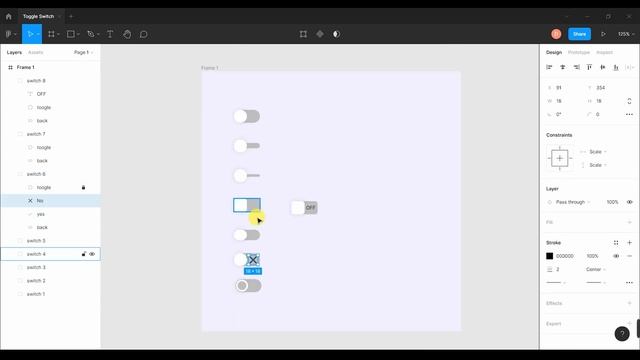 Toggle Switch Design in Figma смотреть онлайн