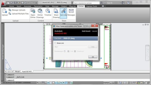 AutoCAD 2012 Share via AutoCAD WS смотреть онлайн